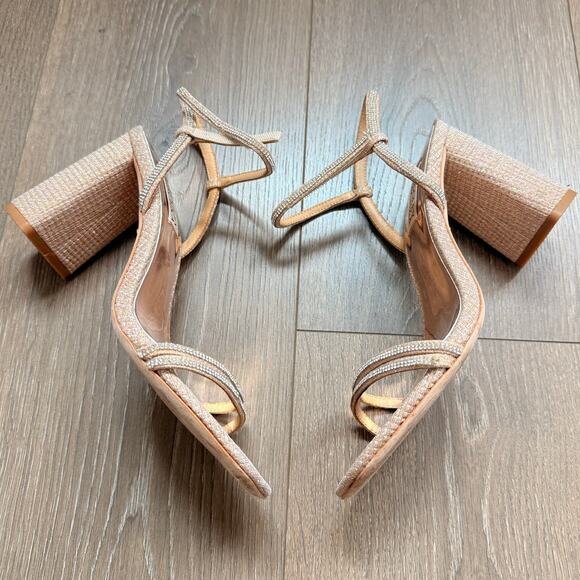 Badgley Mischka Ultima Block Heels Soiree Date Night Bridal Wedding‎ US 6.5 - Picture 5 of 7